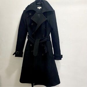 Kathy Kemp wool mid-length pea coat with belt